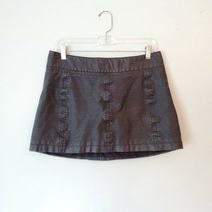 FREE PEOPLE black vegan leather boho mini skirt